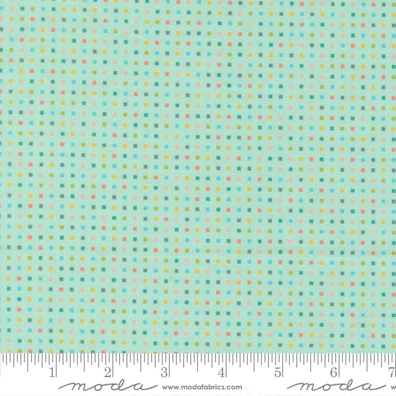 Hop Into Spring Aqua confetti blocks fabric by Elena Amo for Moda, 39098 14