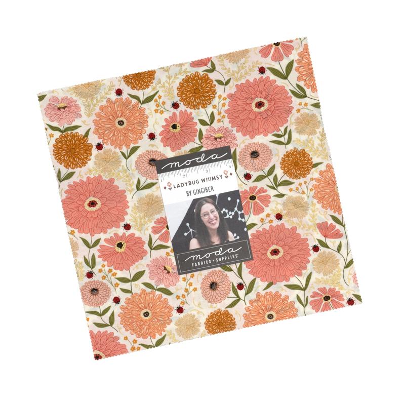 Ladybug Whimsy layer cake of 10-inch precut squares by Gingiber for Moda