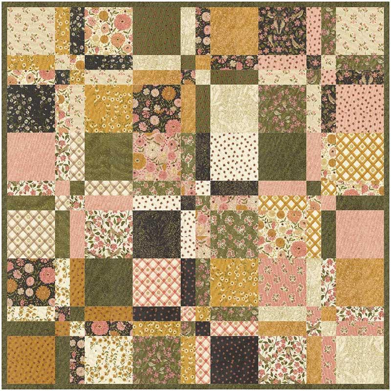 Sojourn Squares quilt kit in Ladybug Whimsy fabrics by Gingiber for Moda