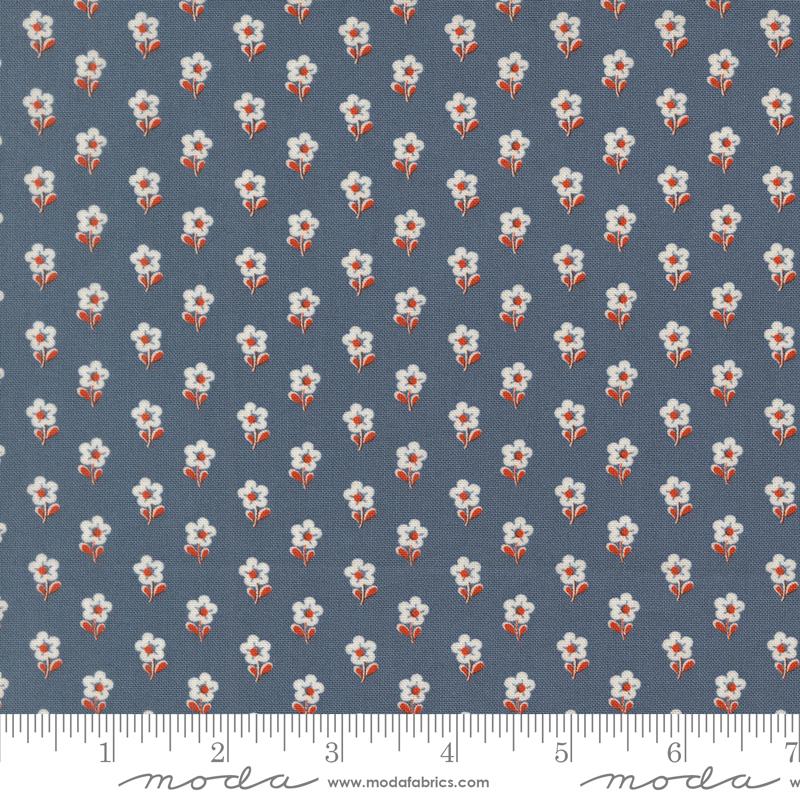 Larkspur & Linen Cornflower daisies fabric by Fig Tree & Co. for Moda, 35456 27