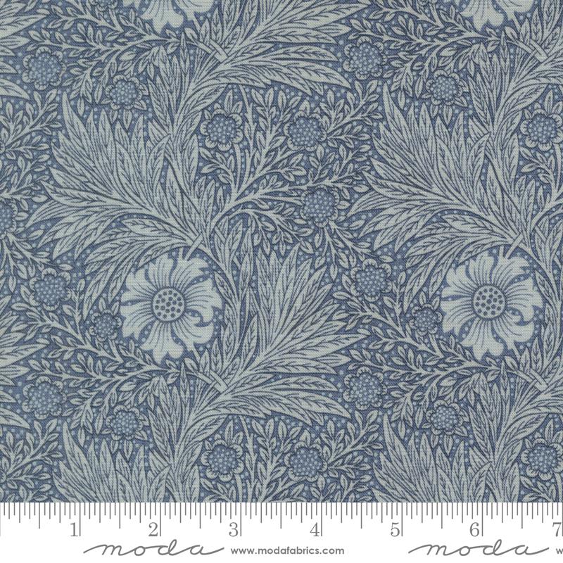Larkspur & Linen Cornflower morris marigolds fabric by Fig Tree & Co. for Moda, 35451 27