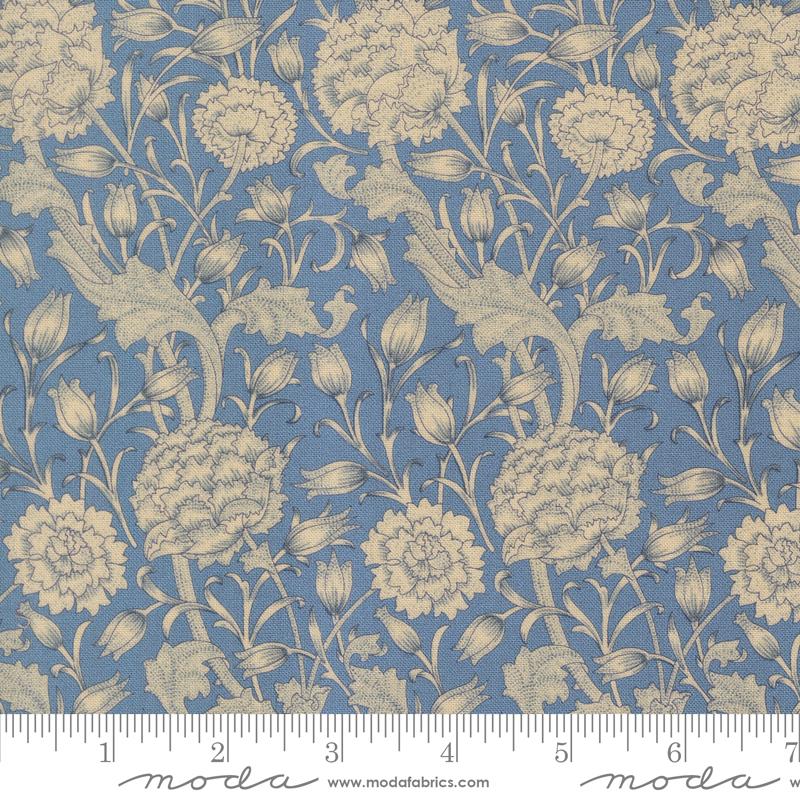 Larkspur & Linen Cornflower morris tulips fabric by Fig Tree & Co. for Moda, 35450 26