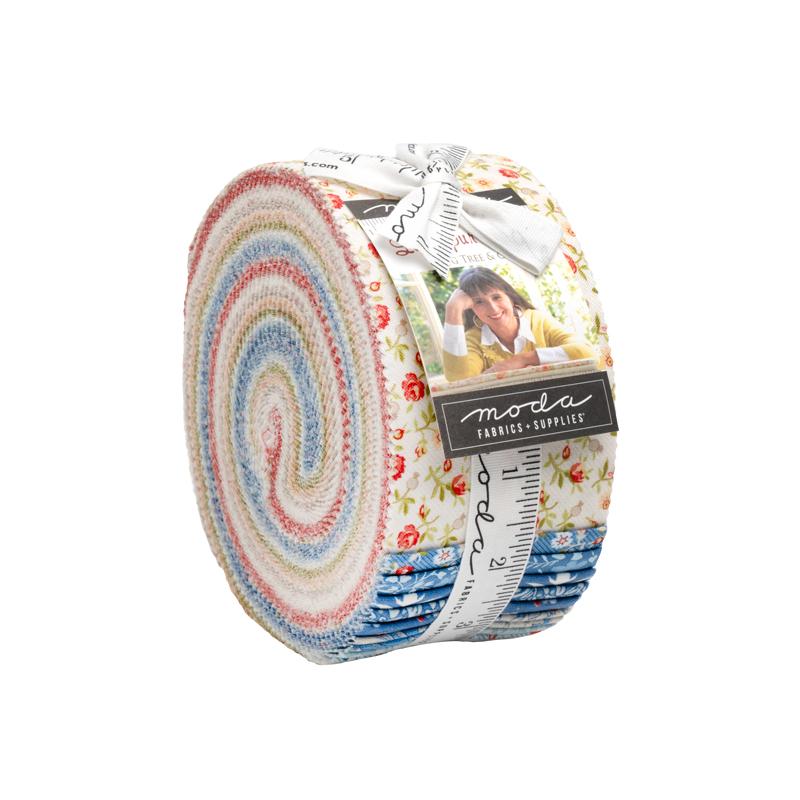 Larkspur & Linen jelly roll of 40 2.5-inch precut strips by Fig Tree & Co. for Moda