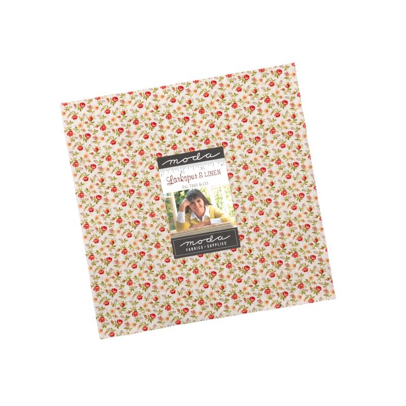Larkspur & Linen layer cake of 42 10-inch precut squares by Fig Tree & Co. for Moda
