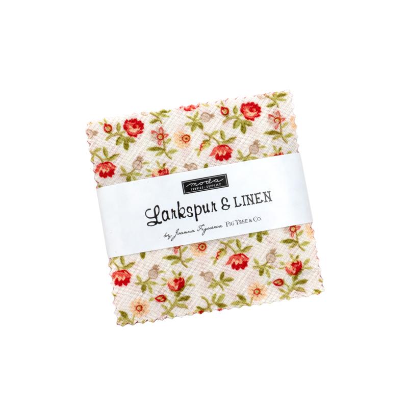 Larkspur & Linen mini charm of 42 2.5-inch precut squares by Fig Tree & Co. for Moda
