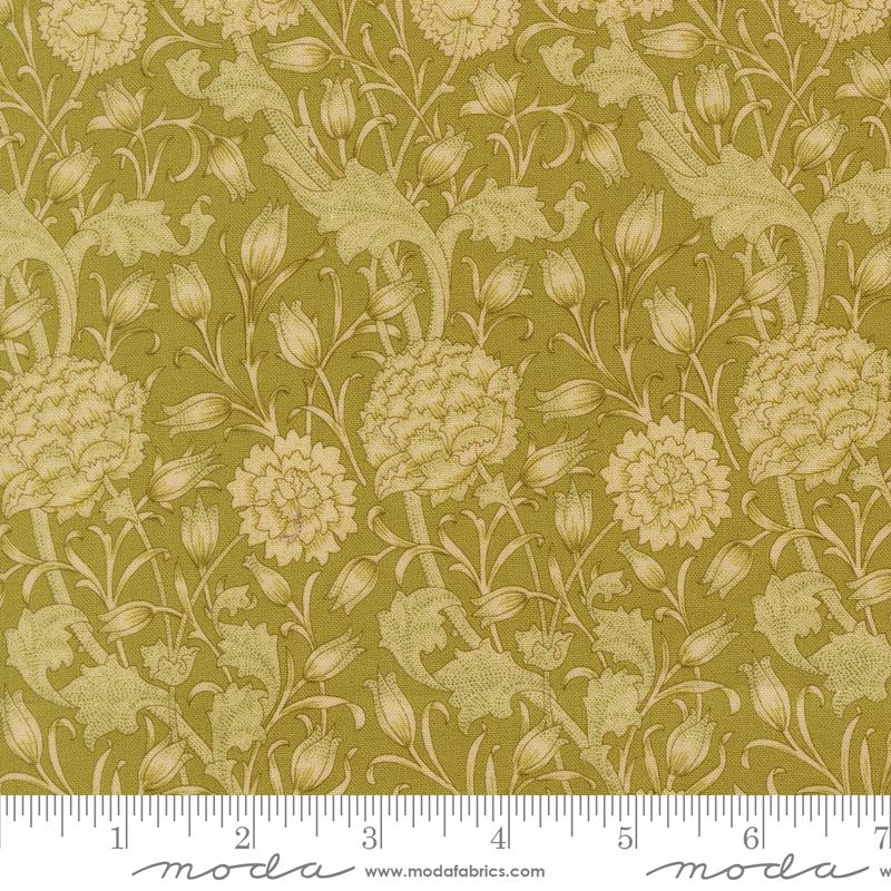 Larkspur & Linen Moss morris tulips fabric by Fig Tree & Co. for Moda, 35450 28