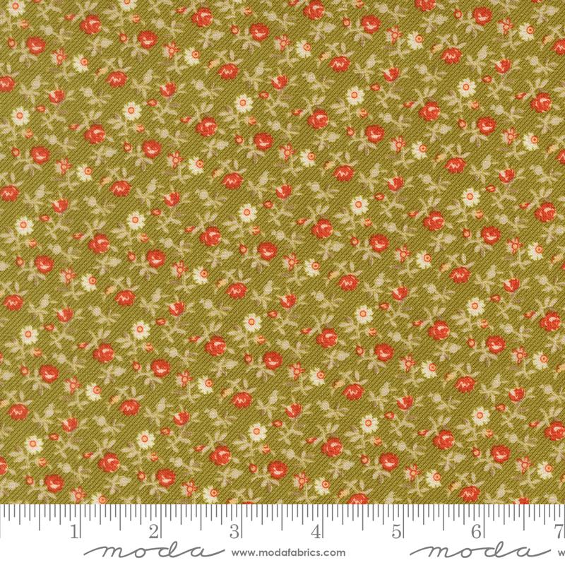 Larkspur & Linen Moss petticoat fabric by Fig Tree & Co. for Moda, 35455 28