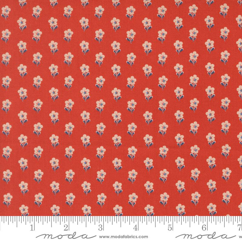 Larkspur & Linen Pomegranate daisies fabric by Fig Tree & Co. for Moda, 35456 23