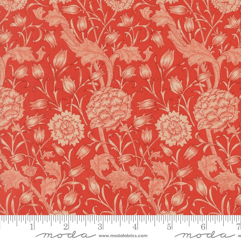 Larkspur & Linen Pomegranate morris tulips fabric by Fig Tree & Co. for Moda, 35450 23