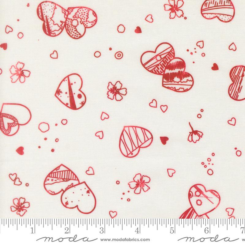 Little Lovelies Cloud Rose hearts match fabric by Create Joy Project for Moda, 39891 12