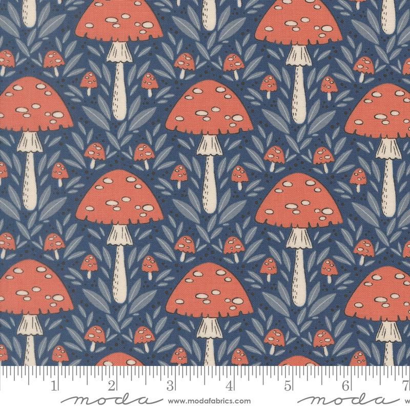 Natures Sketchbook Twilight mushroom print fabric by Elena Amo for Moda, 39072 16