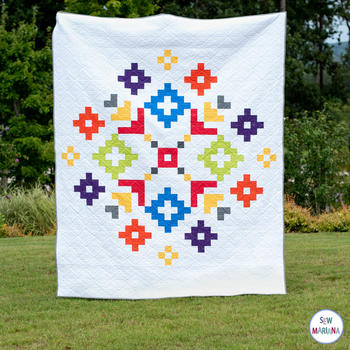 Overture quilt in primary colors