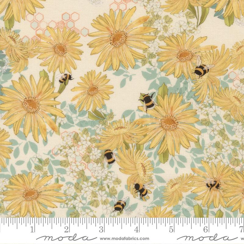 Pollinators Cloud daisies fabric by Robin Pickens for Moda, 48811 11