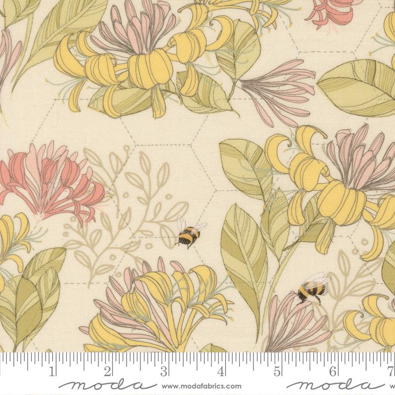 Pollinators Cloud honeysuckle fabric by Robin Pickens for Moda, 48812 11