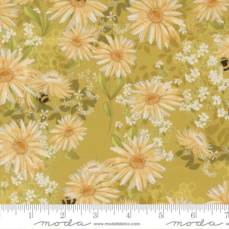 Pollinators Golden daisies fabric by Robin Pickens for Moda, 48811 14