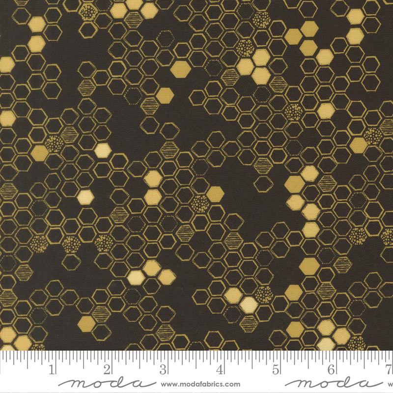 Pollinators Onyx honeycomb fabric by Robin Pickens for Moda, 48815 20