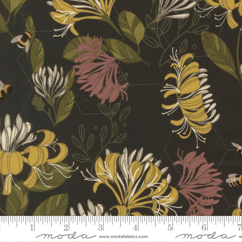Pollinators Onyx honeysuckle fabric by Robin Pickens for Moda, 48812 20