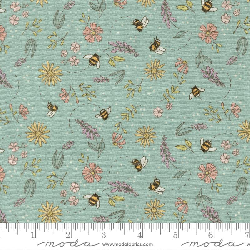 Pollinators Stream tiny garden fabric by Robin Pickens for Moda, 48813 16