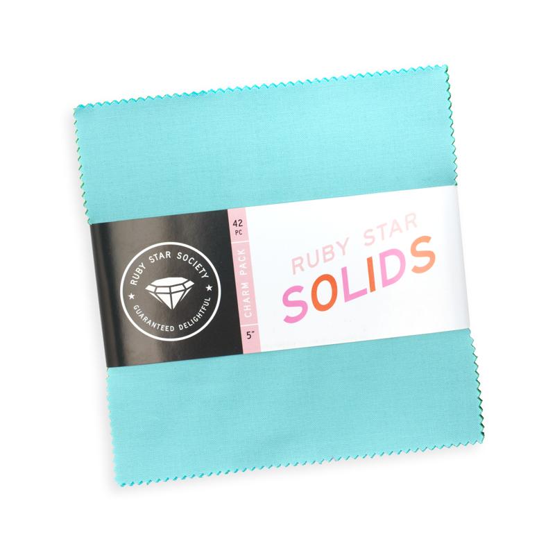 Ruby Star Solids charm pack of 42 5-inch precut squares by Ruby Star Society