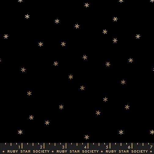Sidekicks Gold On Black spark fabric by Melody Miller, RS5221 49