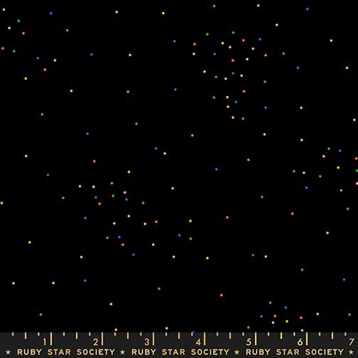 Sidekicks Multi On Black sugar fabric by Sarah Watts, RS5222 49