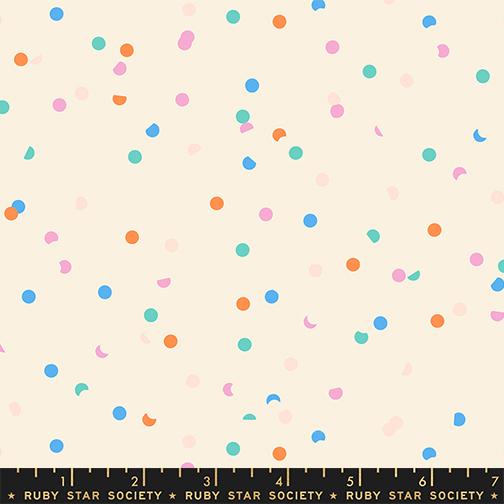 Sidekicks Multi On Natural hole punch dot fabric by Kimberly Kight, RS5220 23