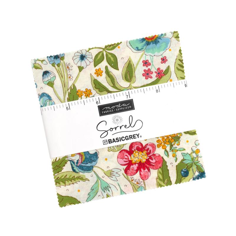Sorrel charm pack of 42 5-inch precut squares by BasicGrey for Moda