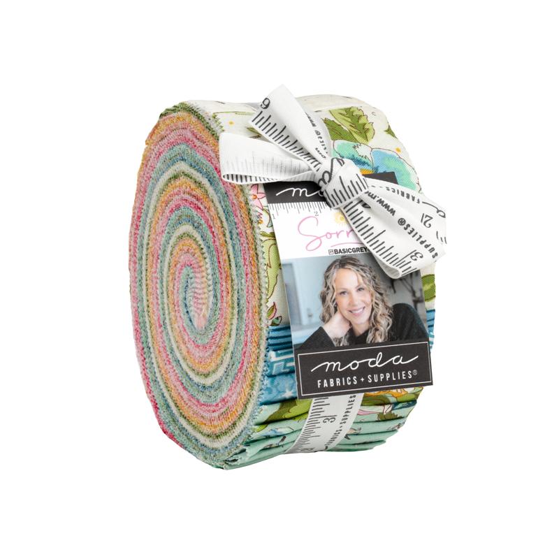 Sorrel jelly roll of 40 2.5-inch precut strips by BasicGrey for Moda