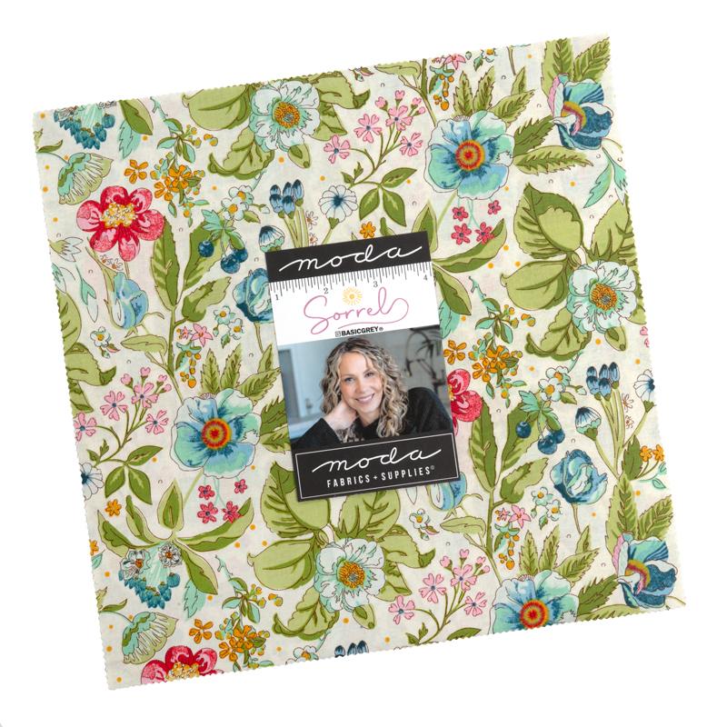 Sorrel layer cake of 42 10-inch precut squares by BasicGrey for Moda