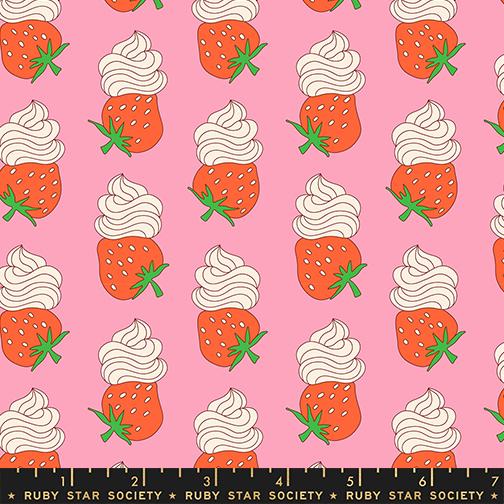 Sugar Cone 2 Posy strawberry whip fabric by Kimberly Kight for Ruby Star Society, RS3112 12