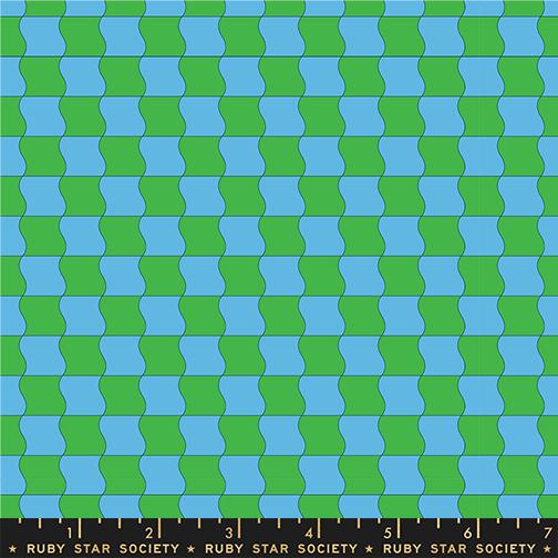 Sugar Cone 2 Verdant wavy check fabric by Kimberly Kight for Ruby Star Society, RS3114 14
