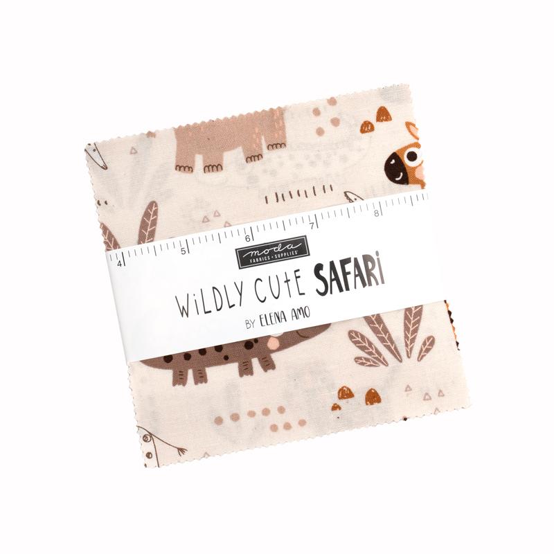 Wildly Cute Safari charm pack of 42 5-inch precut squares by Elena Amo for Moda