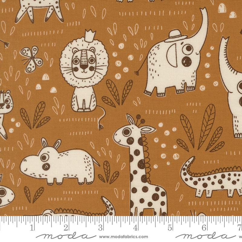 Wildly Cute Safari Golden safari contours fabric by Elena Amo for Moda, 39082 16