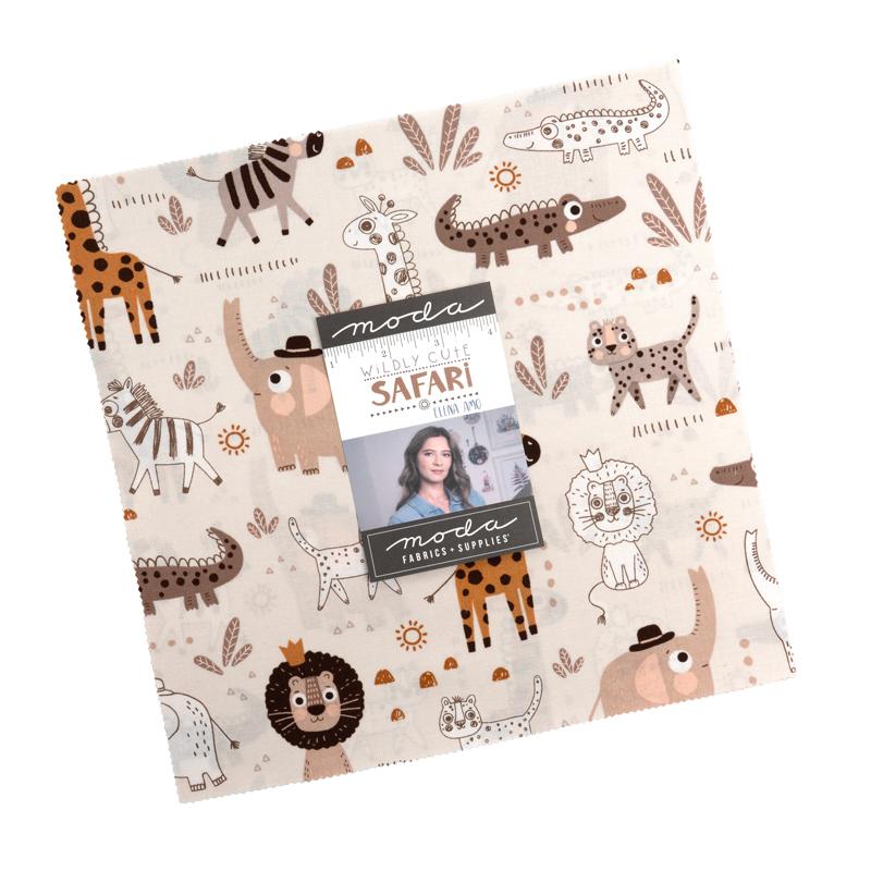 Wildly Cute Safari layer cake of 42 10-inch precut squares by Elena Amo for Moda