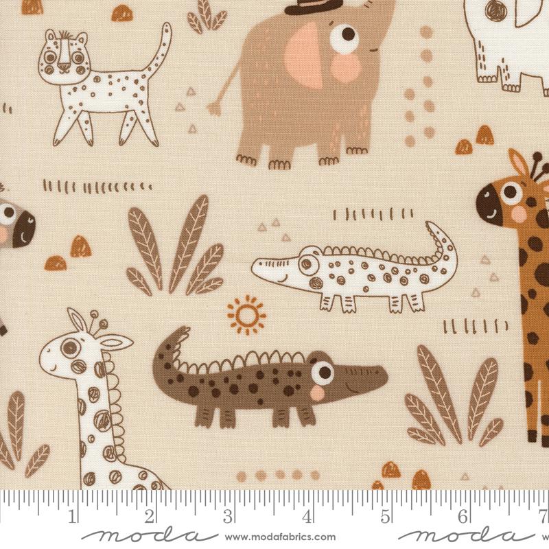 Wildly Cute Safari Pearl safari animals fabric by Elena Amo for Moda, 39080 11