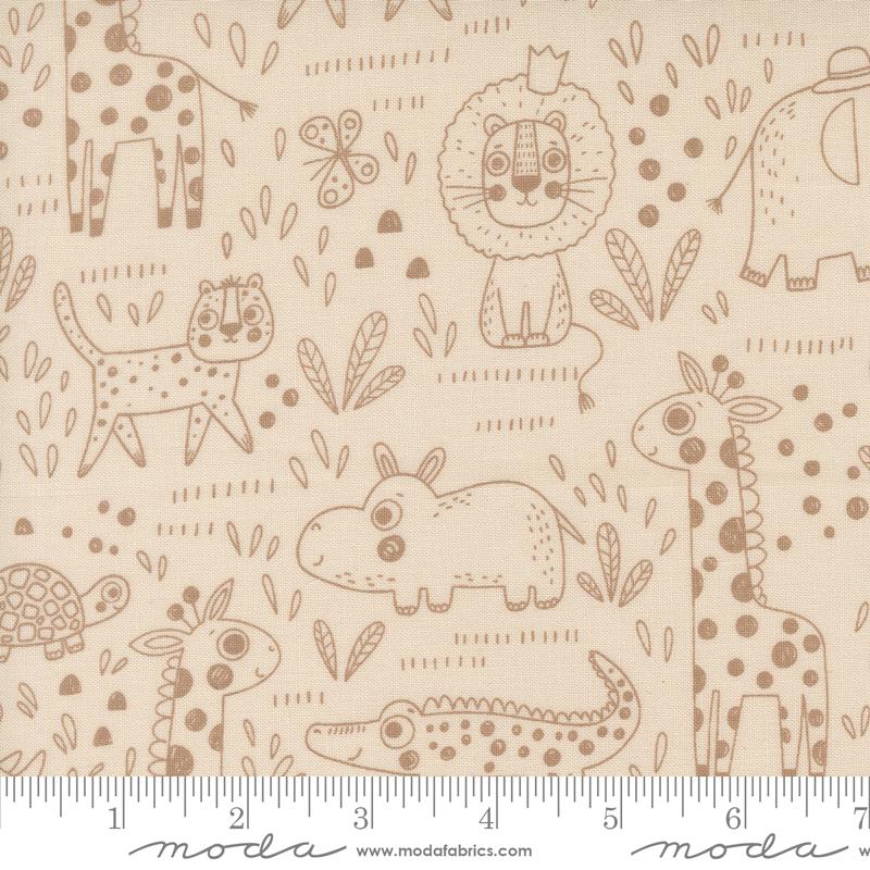 Wildly Cute Safari Pearl safari contours fabric by Elena Amo for Moda, 39082 11