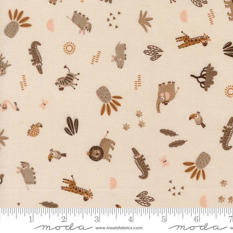 Wildly Cute Safari Pearl safari mix fabric by Elena Amo for Moda, 39085 11