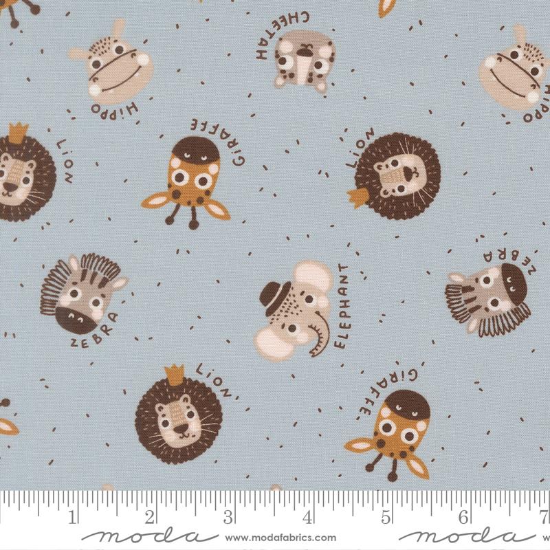 Wildly Cute Safari Sky animal faces fabric by Elena Amo for Moda, 39081 13