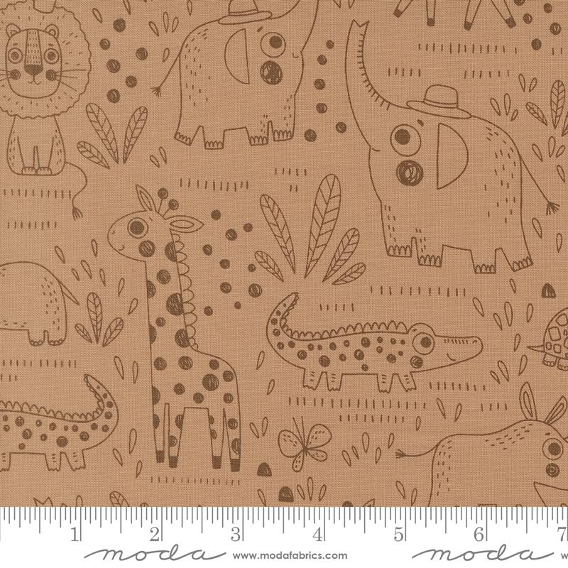Wildly Cute Safari Tan safari contours fabric by Elena Amo for Moda, 39082 14
